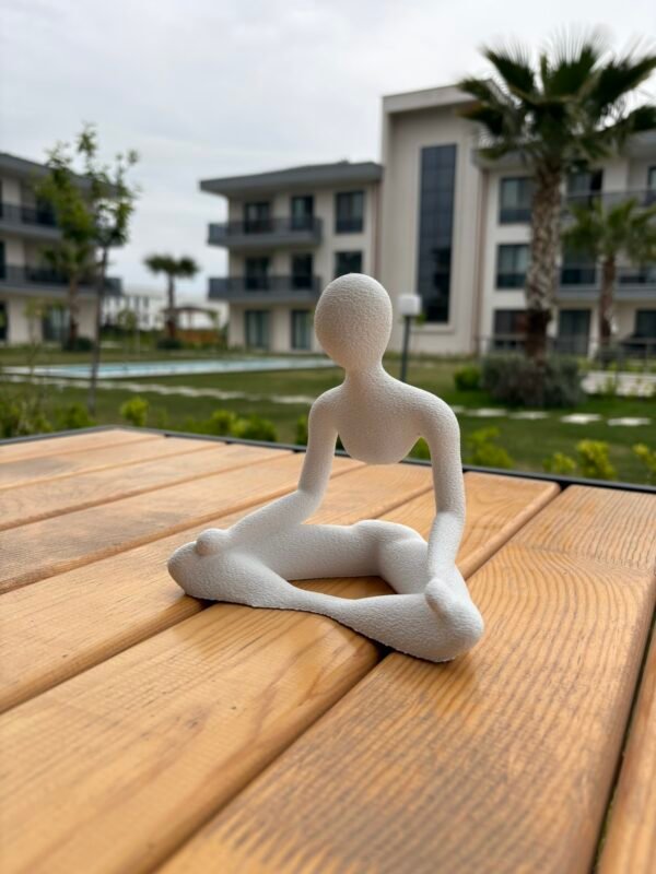 Meditasyon Pozlu Soyut Figür Heykel Modern & Minimal Dekoratif Obje - Görsel 8