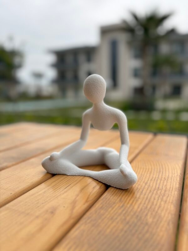 Meditasyon Pozlu Soyut Figür Heykel Modern & Minimal Dekoratif Obje - Görsel 4