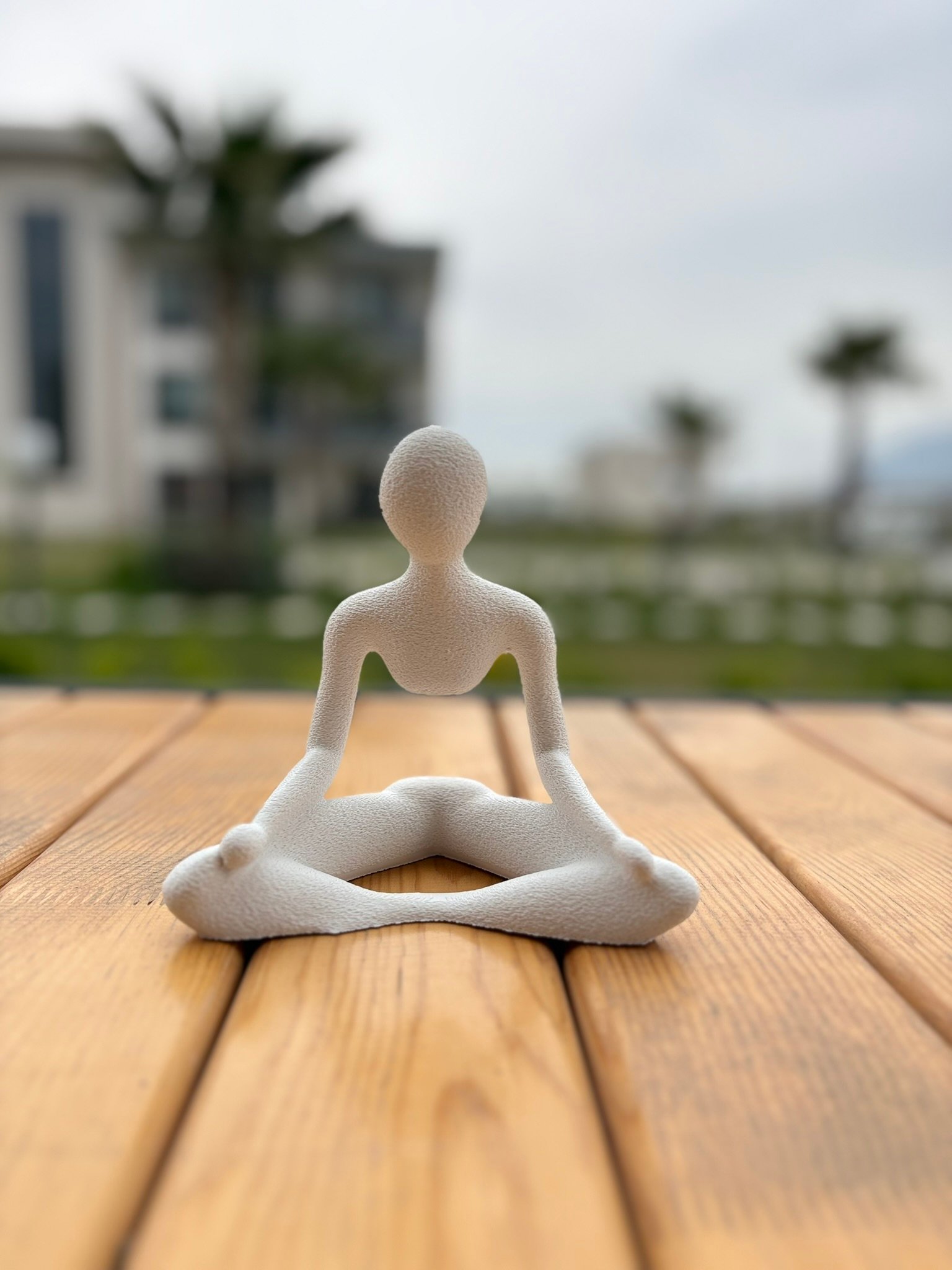 Meditasyon Pozlu Soyut Figür Heykel Modern & Minimal Dekoratif Obje